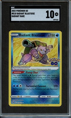 radiant blastoise pokemon go card price - - 018/078 proof acrylic case and featuring a striking image of the captivating character 2022 Pokemon Go Radiant Blastoise