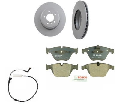 2x ZIMMERMANN FRONT Rotor Disc BOSCH Brake Pad For BMW 535i-E60-550i 545 645 650