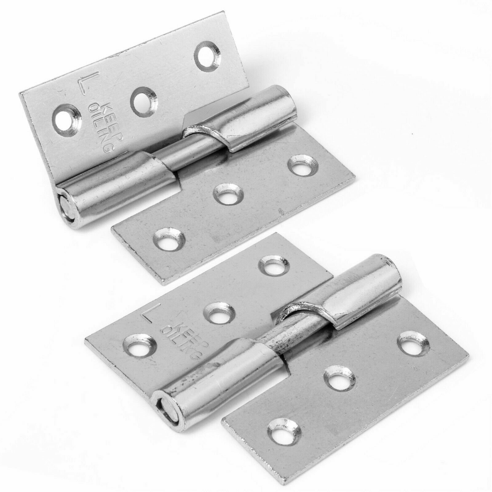 2x LEFT HAND HEAVY DUTY RISING HINGES 75mm/3" Silver Strong Door Frame