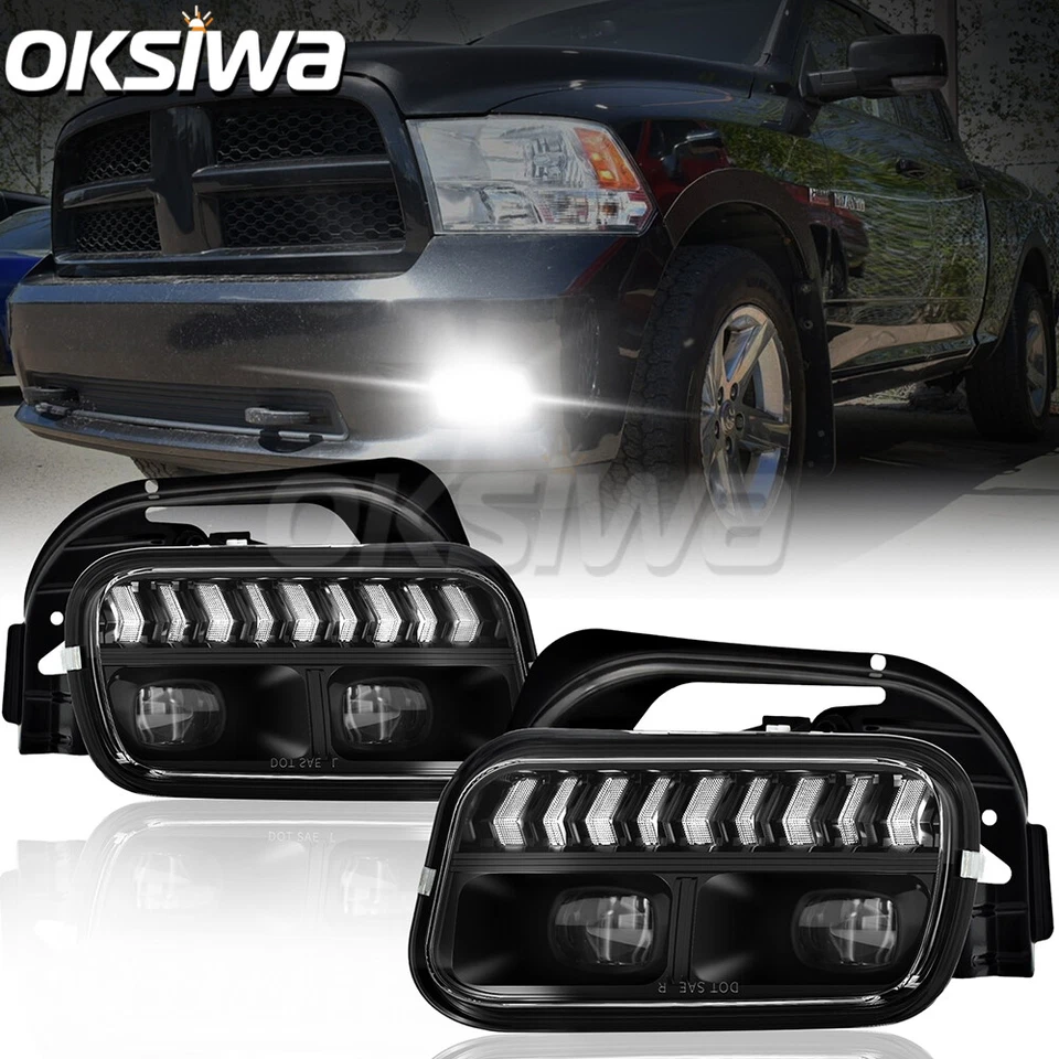 Luces antiniebla LED + DRL para Dodge Ram 1500 2500 3500 2009-2018 parachoques luces de conducción Foto 2 de 4