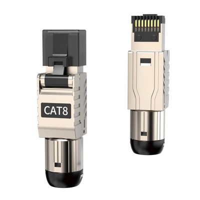 RJ45 Connectors Tool Free Cat 8 Cat8 Field Termination Plug Shielded RJ45 Mod...