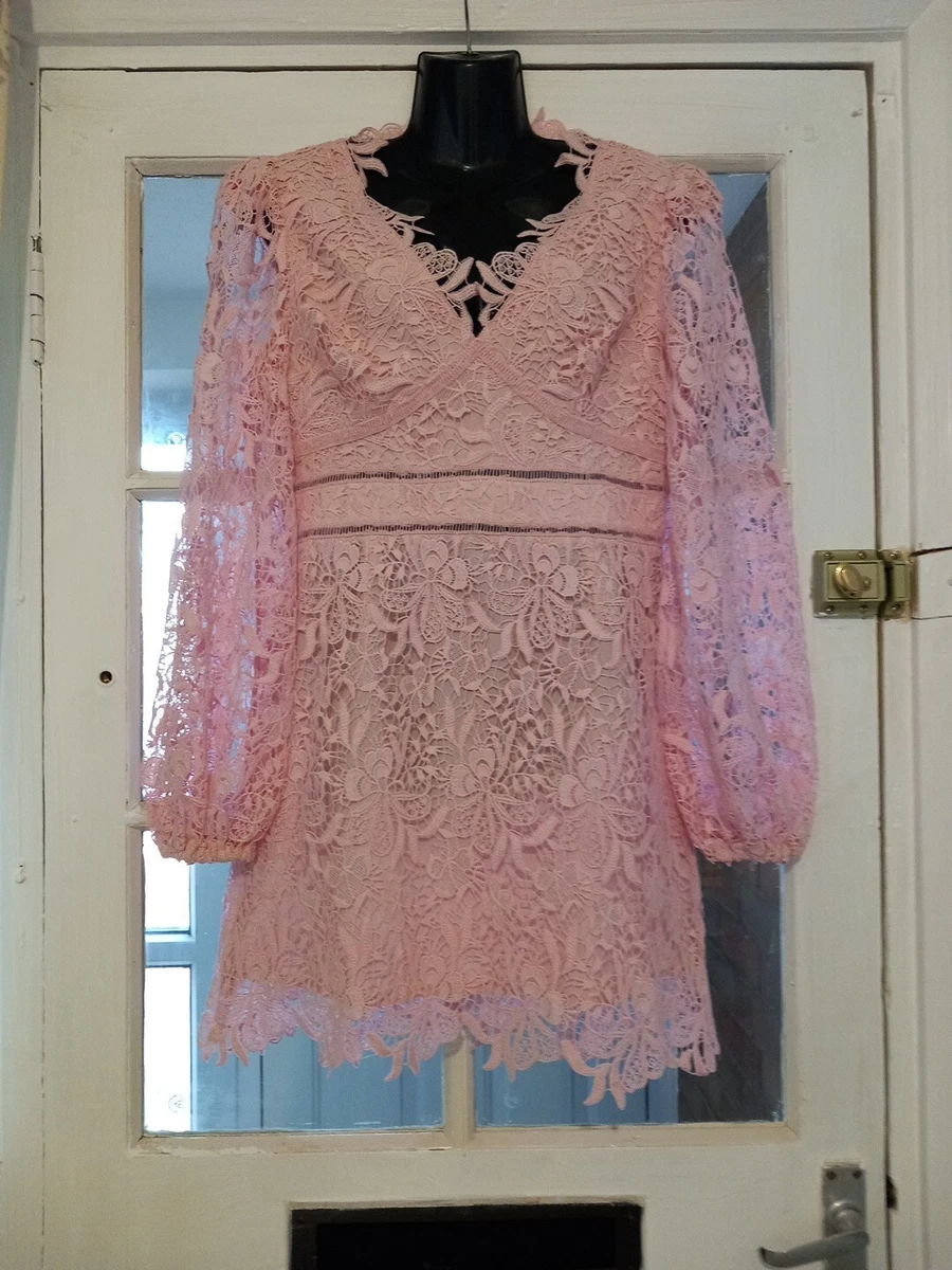 Karen millen hotsell pink lace dress