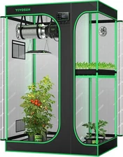 VIVOSUN 2-in-1 3x2FT Hydroponic Indoor Plant Grow Tent Multi-Chamber 36"x24"x53"