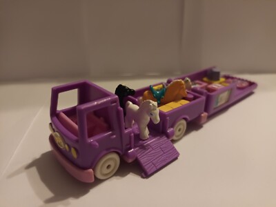 Polly Pocket Bluebird Pferde Transporter Wohnmobil 1994 Vintage Lila Mit Figuren