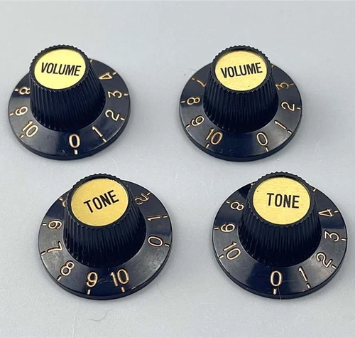 Jazzmaster Vintage Witch Hat Knob Black Gold Knobs Guitar Knobs For Gibson SG LP