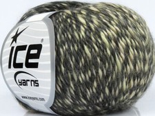 8-Skein Lot Rihanna Yarn Wool Light 8x50g/140m Dk Grey Cream