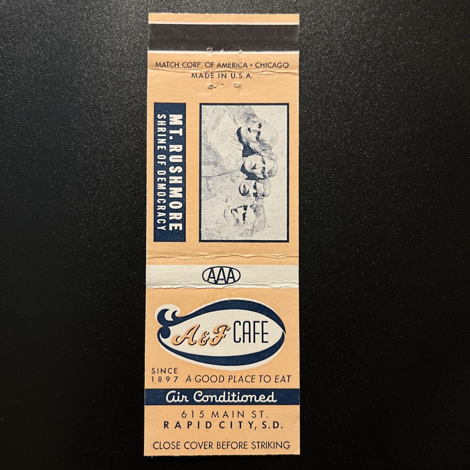 Matchbook Cover, Vintage Unstruck, Mount Rushmore Cafe, South Dakota eBay