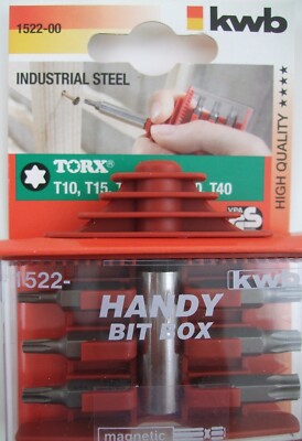 kwb Handy- Bit Box TORX Schrauberbits Magnethalter Industrial Steel 7-teilig
