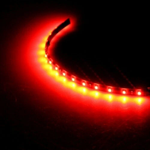 Tira de luz flexible para parrilla de coche roja de 15 LED 8 piezas/lámpara para decoración de piso SMD 12V Foto 2 de 4