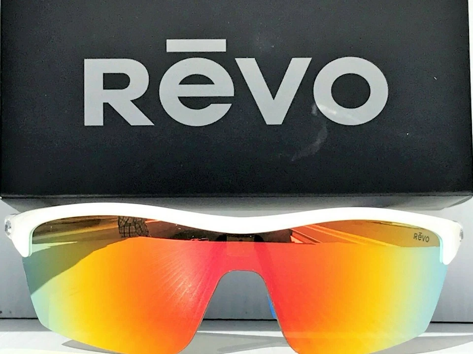 NUEVO REVO EDGE Blanco Brillante POLARIZADO Naranja Lente de Vidrio Gafas de Sol 1074 09 OG Foto 2 de 4