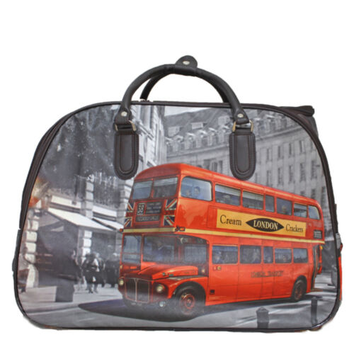 Borsa trolley unisex donna bagaglio a mano stampata floreale weekend su ruote - Foto 44 di 51