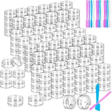 100 PCS Empty Plastic Containers with Clear Lids Small Makeup Sample Containers