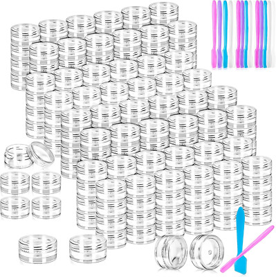 100 PCS Empty Plastic Containers with Clear Lids Small Makeup Sample Containers