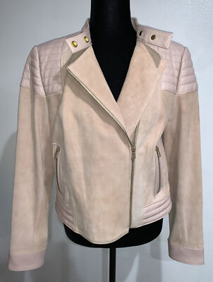 Brand Blush Pink Suede/ Leather Jacket M $1398