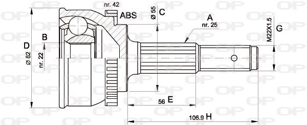 Cardan pour Nissan Almera 1.4 et Sunny 2.0 D transmission train avant