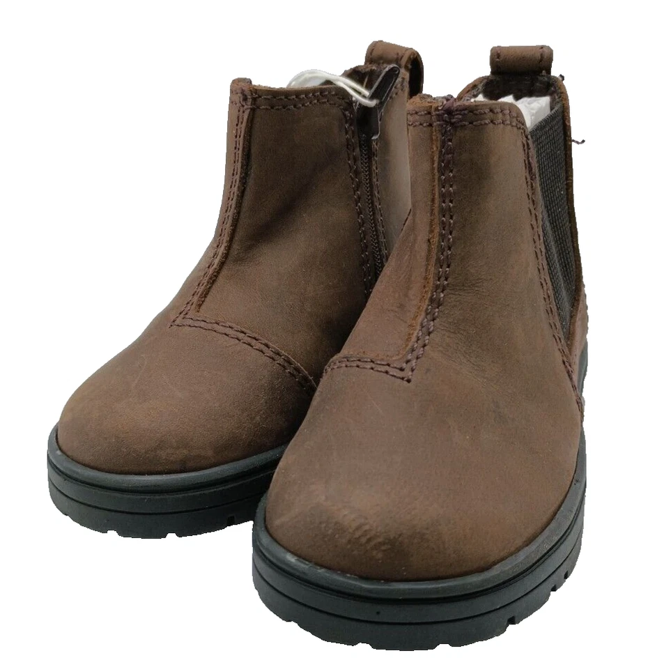  Nuevos Botines Zara Bebé Cuero Marrón Talla 4.5 EU 20 Cierre Cremallera Panel Elástico Foto 4 de 4