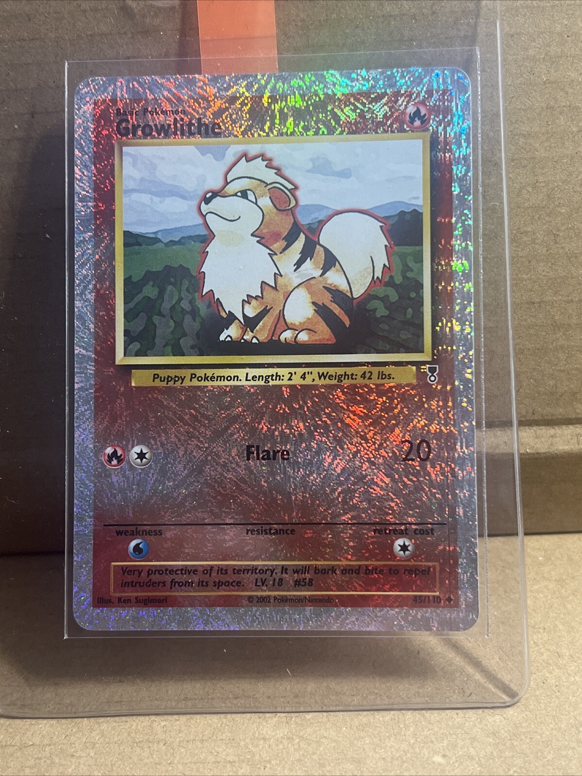 Pokemon Card Growlithe 45/110 Reverse Holo Legendary Collection Near Mint