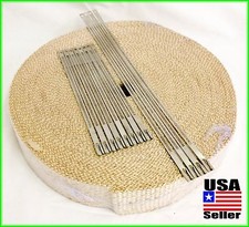 Double Thick Tan Exhaust Header Pipe Wrap 2 X 18 100 Foot Roll Ss Locking Ties