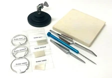 Jewelry Soldering Kit Ceramic Silver Solder Board Third Hand Pick Fiber Tweezers
