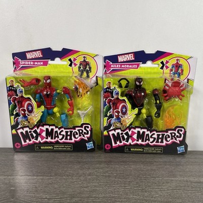Hasbro Marvel 2 x Mix Mashers Spiderman + Mile Morales Actionfigur Spielzeug NEU