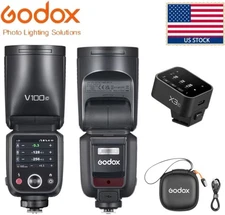  IN STOCK! GODOX V100C 100Ws Round Head Camera Flash For Canon with X3-C Trigger