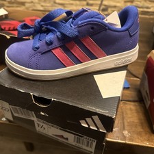 adidas Grand Court 00s K Unisex Kids Tennis Shoes Blue Pink Lace Up Size 1.5 US