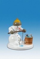 Holzfigur Weihnachtsfigur Schneemann Eisangler HöHe Ca 6,5 Cm NEU Erzgebirge