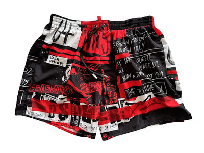 Dsquared2 red / black swim or beach shorts Punk IT52 sexy in excellent condition