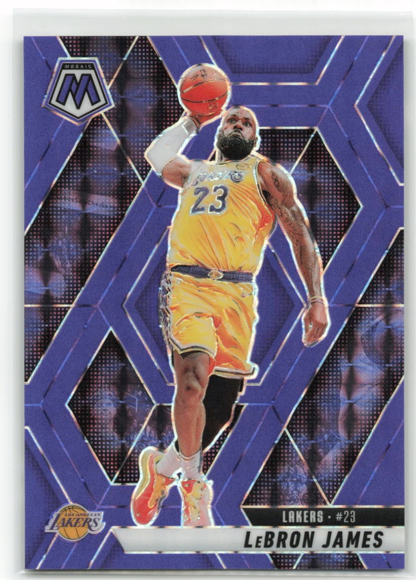 2024-25 Mosaic LeBron James Purple Fluorescent 23/249 #180 Color & Jersey Match