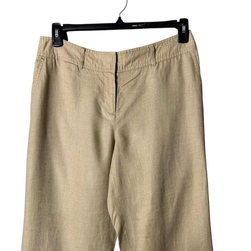Pantalones de mujer de lino de pierna ancha talla 10 Lagom Beachy neutro Nueva Inglaterra atemporales Foto 2 de 4