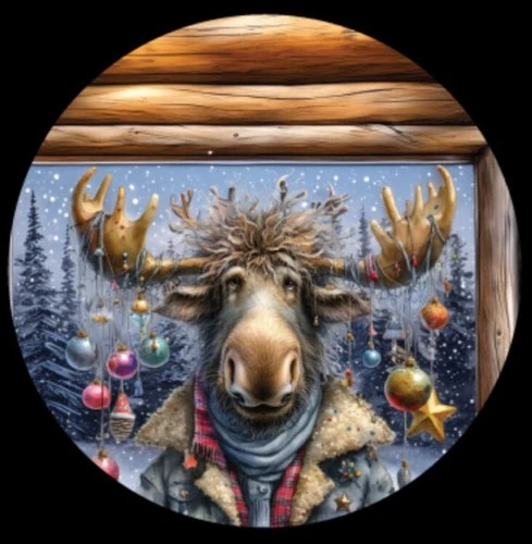 Christmas Advent Hayleybug 1/10th oz Egg Nogged Moose Silver Round