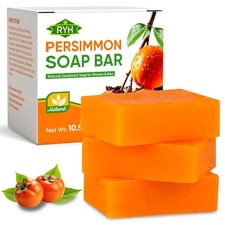 Persimmon Soap Bar Body Odor Control Deodorant Soap for Men  Women, 3pcs