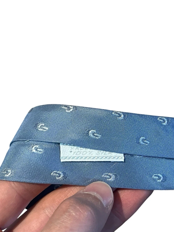 Corbata de cuello de seda con estampado azul de Prada para hombre  Foto 3 de 3