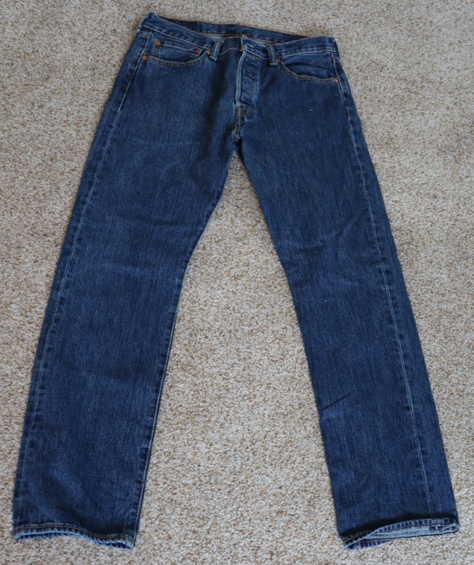 Wonderful Levi's 501 Mens Straight Leg Jeans W32 L32 Soft Dark Blue button 32x32