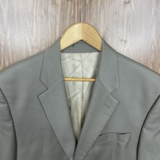Ralph Ralph Lauren Blazer Jacket Mens 40R Olive Green Solid Wool Two Buttons