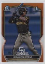 2023 Bowman Chrome Prospects Orange Refractor 21/25 Nerwilian Cedeno Cedeño 9hx