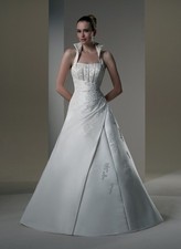 Vintage Wedding Dress Bridal Gown Ivory Cream 32-60 Lace Up Lace Beaded