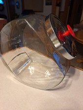 Vintage One Gallon Anchor Hocking Retro Penny Candy Jar Chrome Lid Red Handle