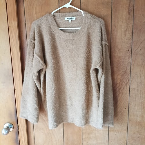 Haptics Cozy Knit Sweater Size L Beige Soft Textured Pullover
