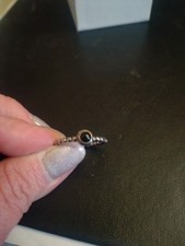 Pandora Silver And Black Onyx  Cabochon  My Desire Ring Size 54/56