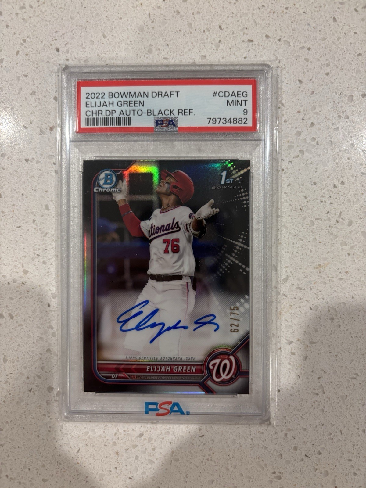 2022 Bowman Chrome Autographs Elijah Green #CDA-EG Black Refractor /75