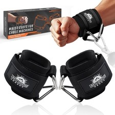Adjustable Wrist Cuffs Neoprene Padded Straps for Cable Machines Strength Tra...