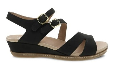 Dansko Women s Angela Sandal Black Milled Nubuck Size 40 US 9.5-10