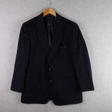 Brooks Brothers Mens 41R Pure Cashmere Sport Coat Blazer Navy Blue Made in USA