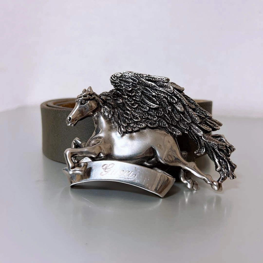 Ceinture cuir à boucle GUCCI Pegasus