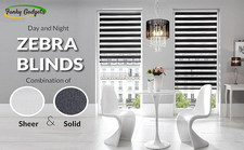 Day And Night Zebra Roller Blinds White Dual Layer Blind Up to 240cm x 210cm UK