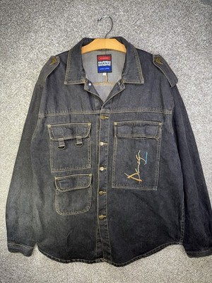 Vintage Major Damage Denim Jacket Size Large Y2K Grunge Hip Hop 1990 s 