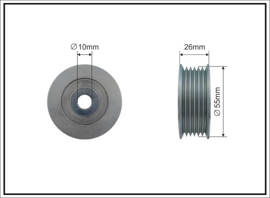 500188 CAFFARO DEFLECTION/GUIDE PULLEY, V-RIBBED BELT FOR MITSUBISHI