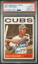 1964 VENEZUELA TOPPS #175 BILLY WILLIAMS PSA 4 AUTO 10