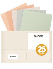 Folders with Pockets 25 Pack, Pastel Colors , 2 Pocket Folders Fit Letter Size
